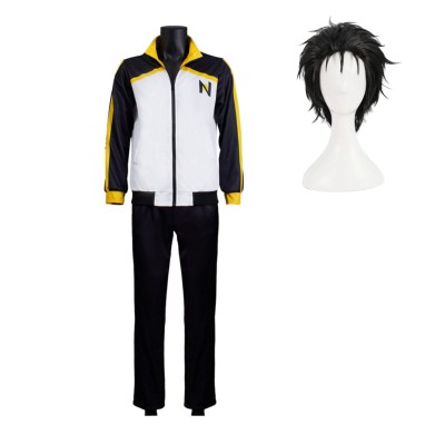 Natsuki Subaru Black and White Sportswear Cosplay Costume Halloween Carnival Outfit
