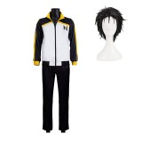 Natsuki Subaru Costume de Cosplay de Vêtements de Sport Noir et Blanc Tenue de Carnaval d'Halloween