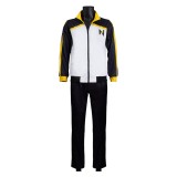 Natsuki Subaru Costume de Cosplay de Vêtements de Sport Noir et Blanc Tenue de Carnaval d'Halloween