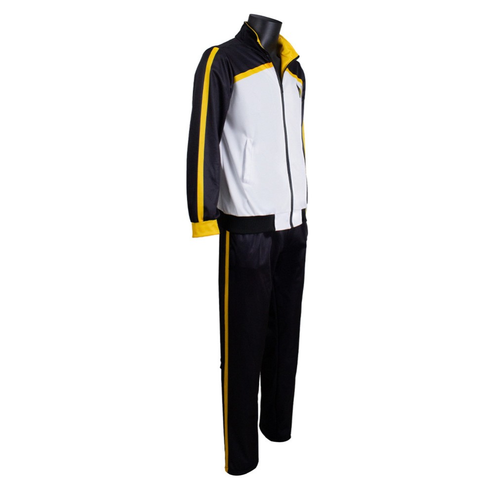 Natsuki Subaru Costume de Cosplay de Vêtements de Sport Noir et Blanc Tenue de Carnaval d'Halloween