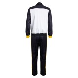Natsuki Subaru Costume de Cosplay de Vêtements de Sport Noir et Blanc Tenue de Carnaval d'Halloween