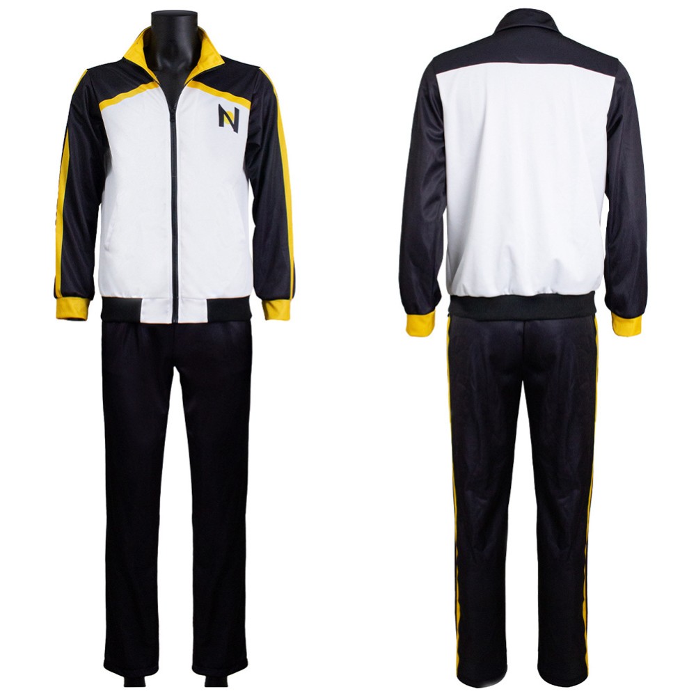 Natsuki Subaru Costume de Cosplay de Vêtements de Sport Noir et Blanc Tenue de Carnaval d'Halloween