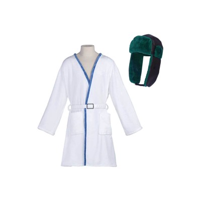 National Lampoon's Vacation Cousin Eddie Bathrobe With Belt Hat Suit Cosplay Costume Halloween Carnival Outfit