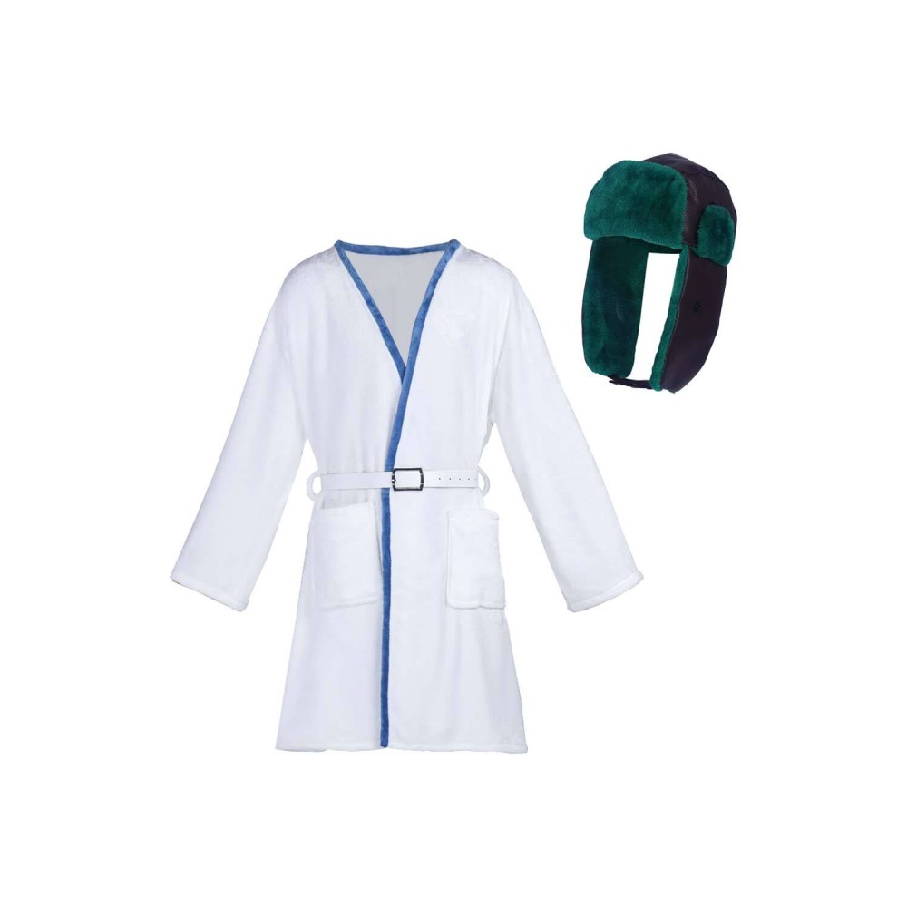 National Lampoon's Vacation Cousin Eddie Bathrobe With Belt Hat Suit Cosplay Costume Halloween Carnival Outfit