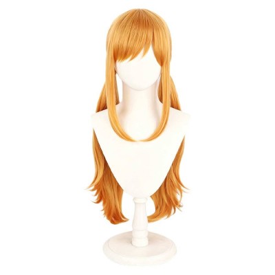 Nami Yellow Twin Ponytail Wig Heat Resistant Synthetic Hair Party Props Cosplay Costume Halloween Carnival