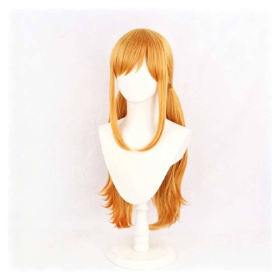 Nami Yellow Twin Ponytail Wig Heat Resistant Synthetic Hair Party Props Cosplay Costume Halloween Carnival
