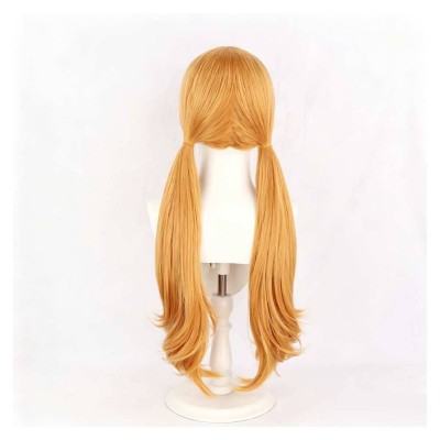 Nami Yellow Twin Ponytail Wig Heat Resistant Synthetic Hair Party Props Cosplay Costume Halloween Carnival