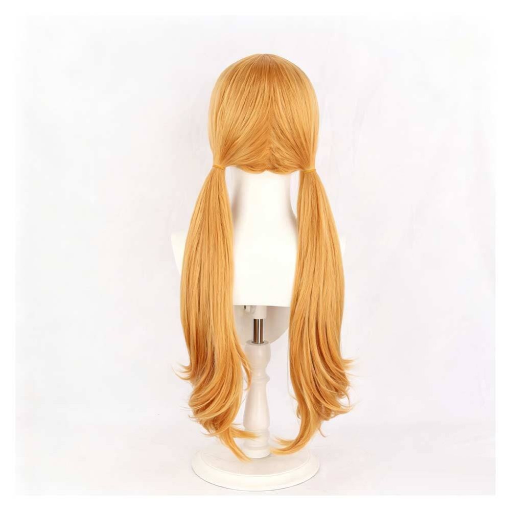 Nami Yellow Twin Ponytail Wig Heat Resistant Synthetic Hair Party Props Cosplay Costume Halloween Carnival