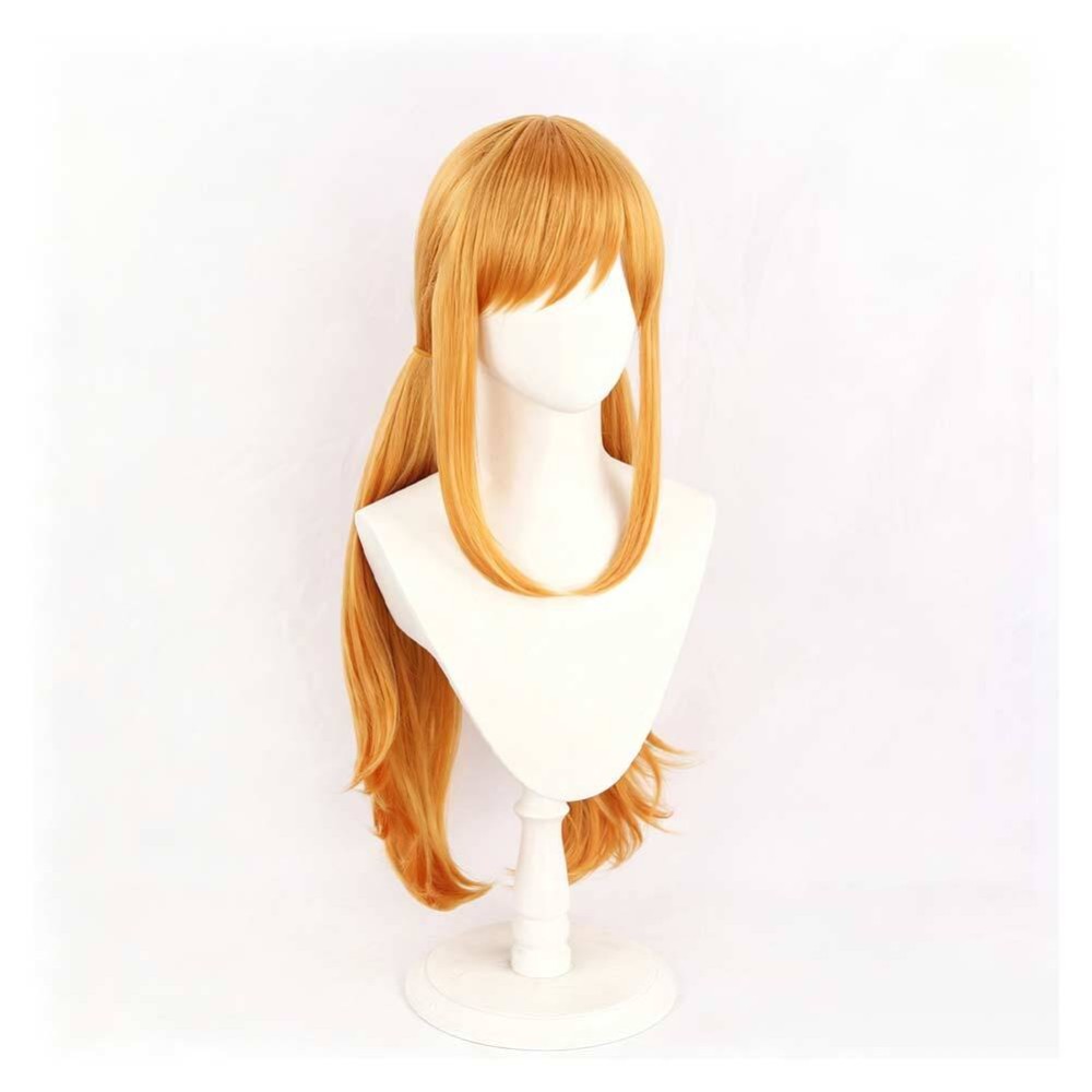 Nami Yellow Twin Ponytail Wig Heat Resistant Synthetic Hair Party Props Cosplay Costume Halloween Carnival