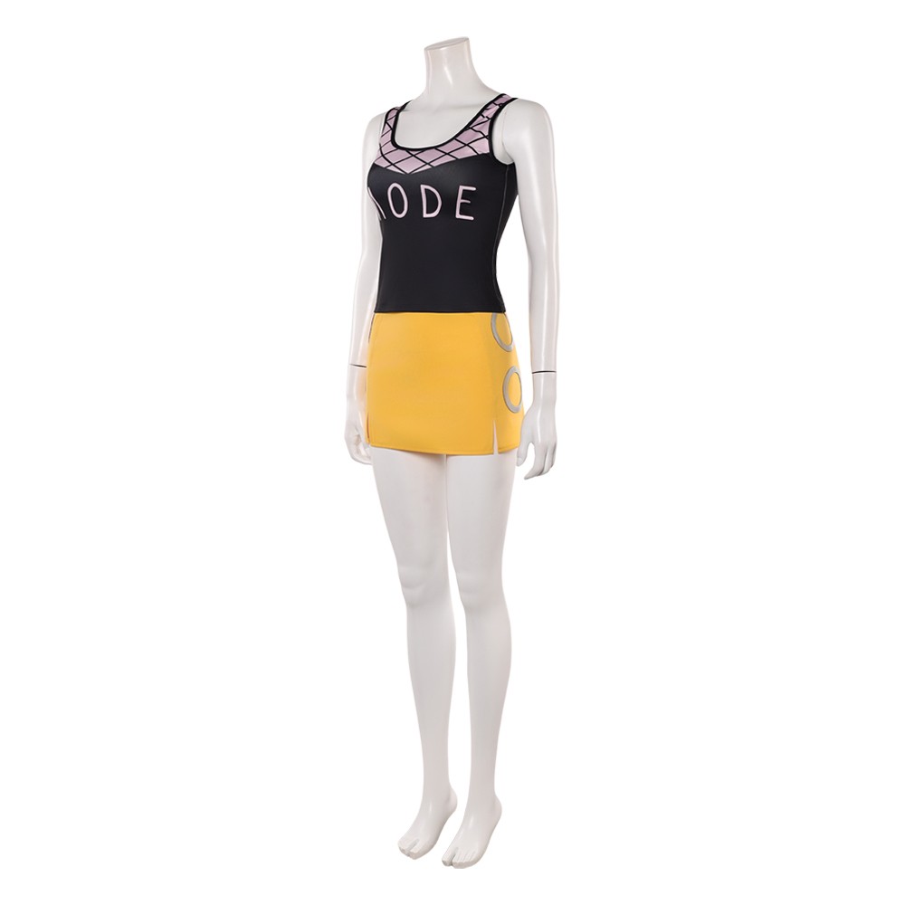 Nami Femmes Costume de Cosplay Noir et Jaune Tenue de Halloween Carnaval
