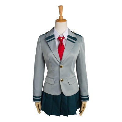 My Hero Academia Tsuyu Ochaco Uraraka School Uniform Suit Cosplay Costume Halloween Carnival Outfit