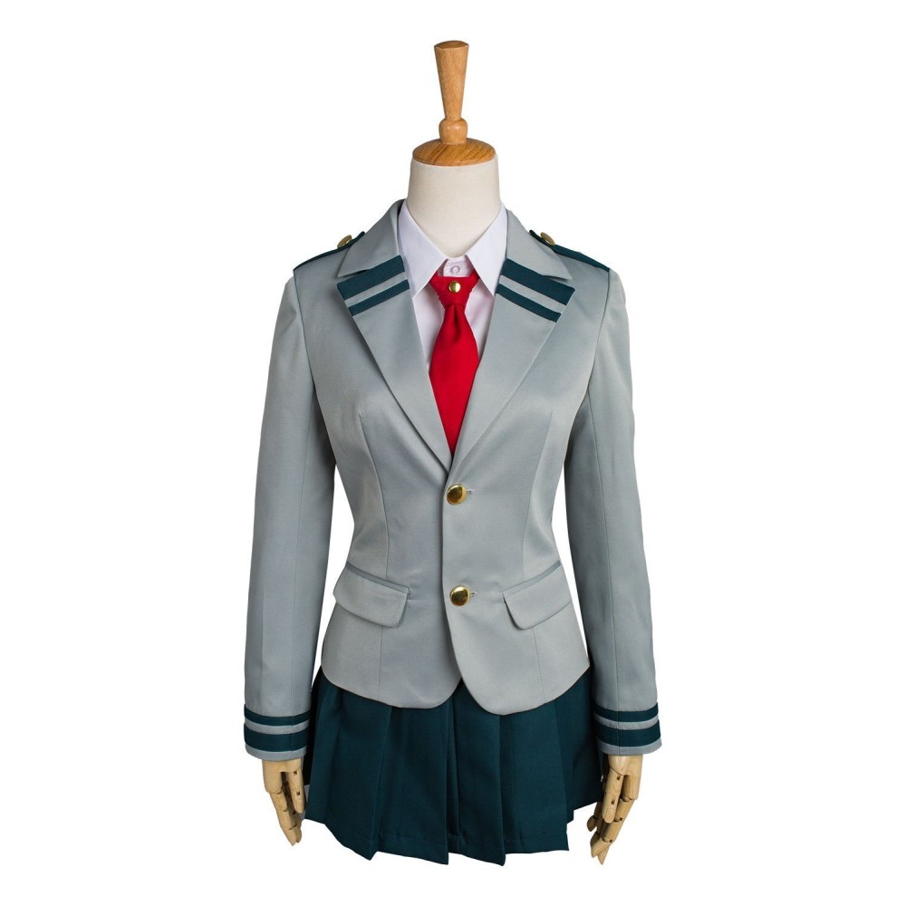 My Hero Academia Tsuyu Ochaco Uraraka School Uniform Suit Cosplay Costume Halloween Carnival Outfit
