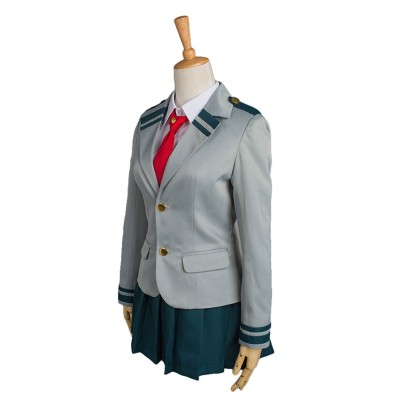 My Hero Academia Tsuyu Ochaco Uraraka School Uniform Suit Cosplay Costume Halloween Carnival Outfit