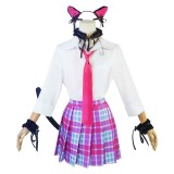 Mon Costume de Cosplay Marin Kitagawa avec Oreilles de Chat en Uniforme Scolaire pour Fête Halloween Carnaval