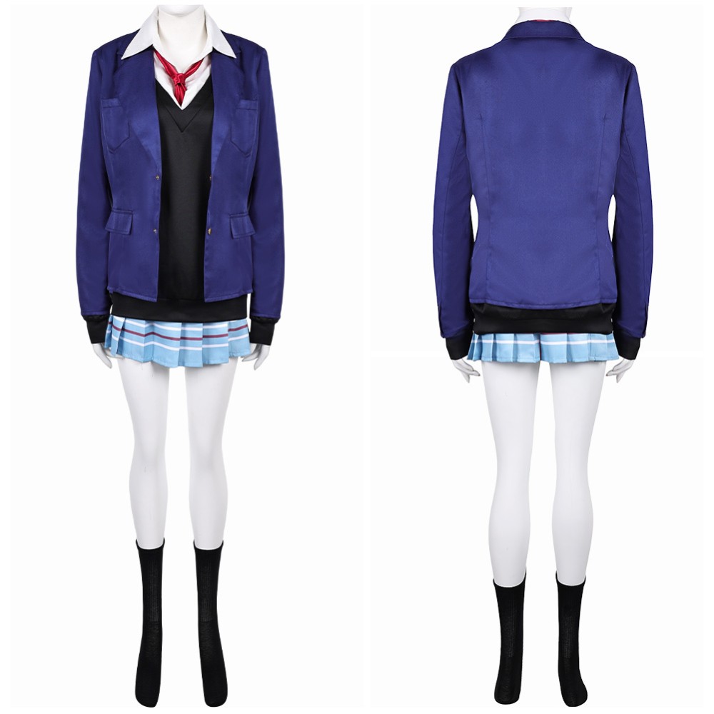 Mon costume de cosplay de fête d'Halloween de l'uniforme scolaire bleu de Kitagawa Marin de My Dress-Up Darling.