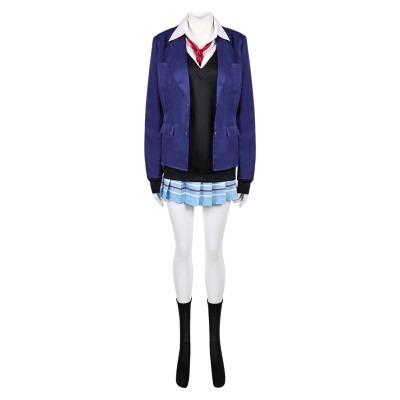 Mon costume de cosplay de fête d'Halloween de l'uniforme scolaire bleu de Kitagawa Marin de My Dress-Up Darling.