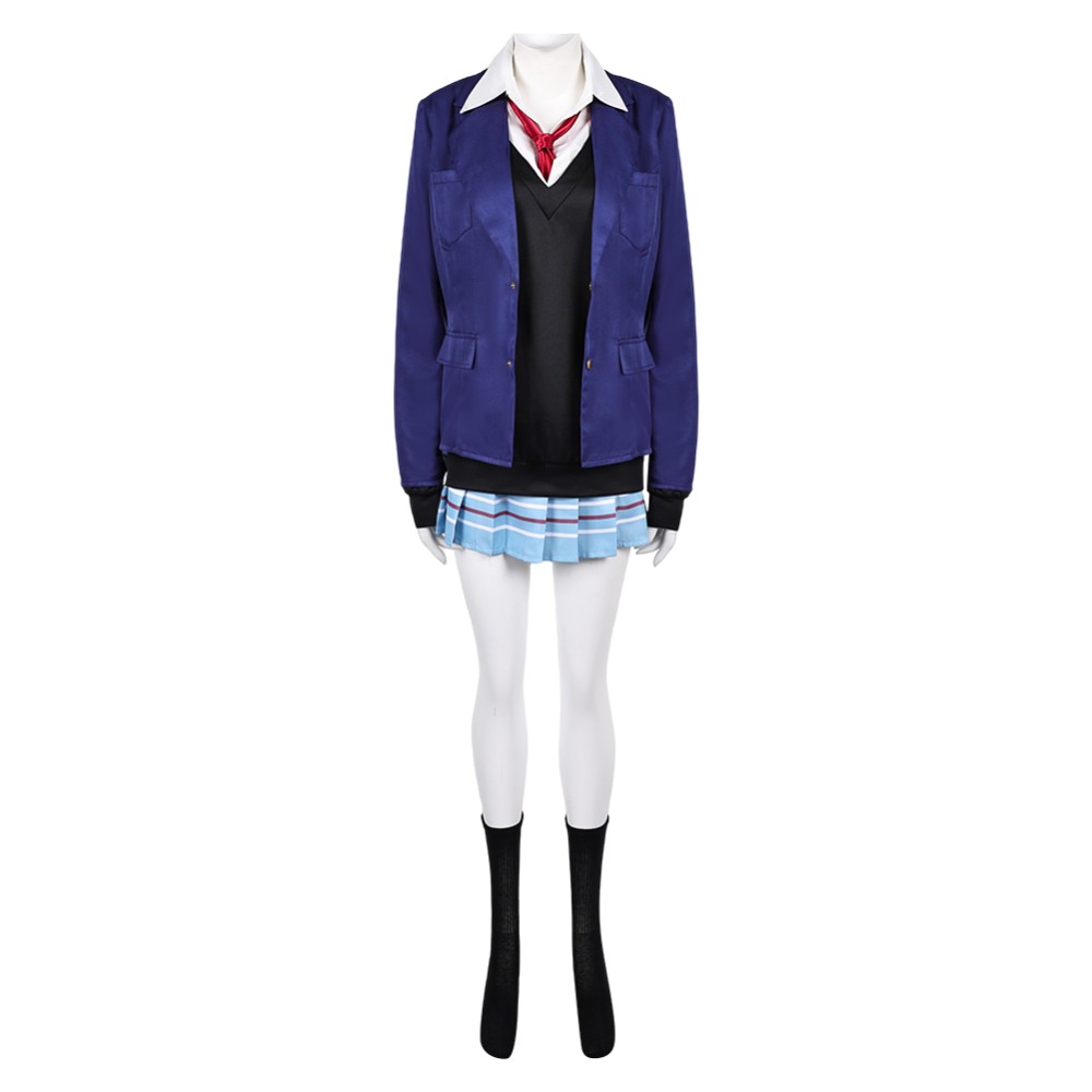 Mon costume de cosplay de fête d'Halloween de l'uniforme scolaire bleu de Kitagawa Marin de My Dress-Up Darling.