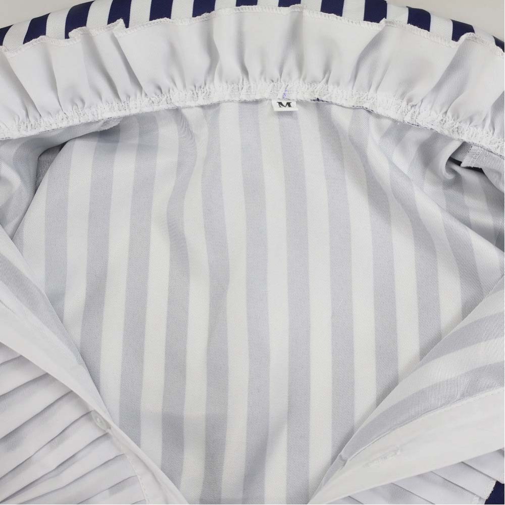 Mr. 3 Blue Striped Shirt Cosplay Costume Halloween Carnival Outfit