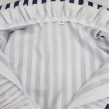Mr. 3 Blue Striped Shirt Cosplay Costume Halloween Carnival Outfit