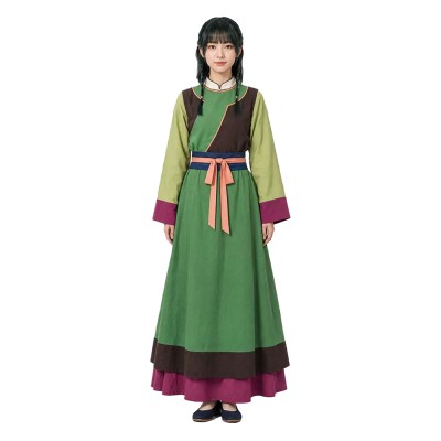 Version film Maomao Femme Costume Cosplay Vert Tenue Halloween Carnaval