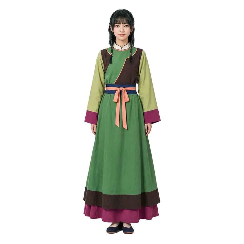 Version film Maomao Femme Costume Cosplay Vert Tenue Halloween Carnaval