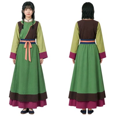 Version film Maomao Femme Costume Cosplay Vert Tenue Halloween Carnaval