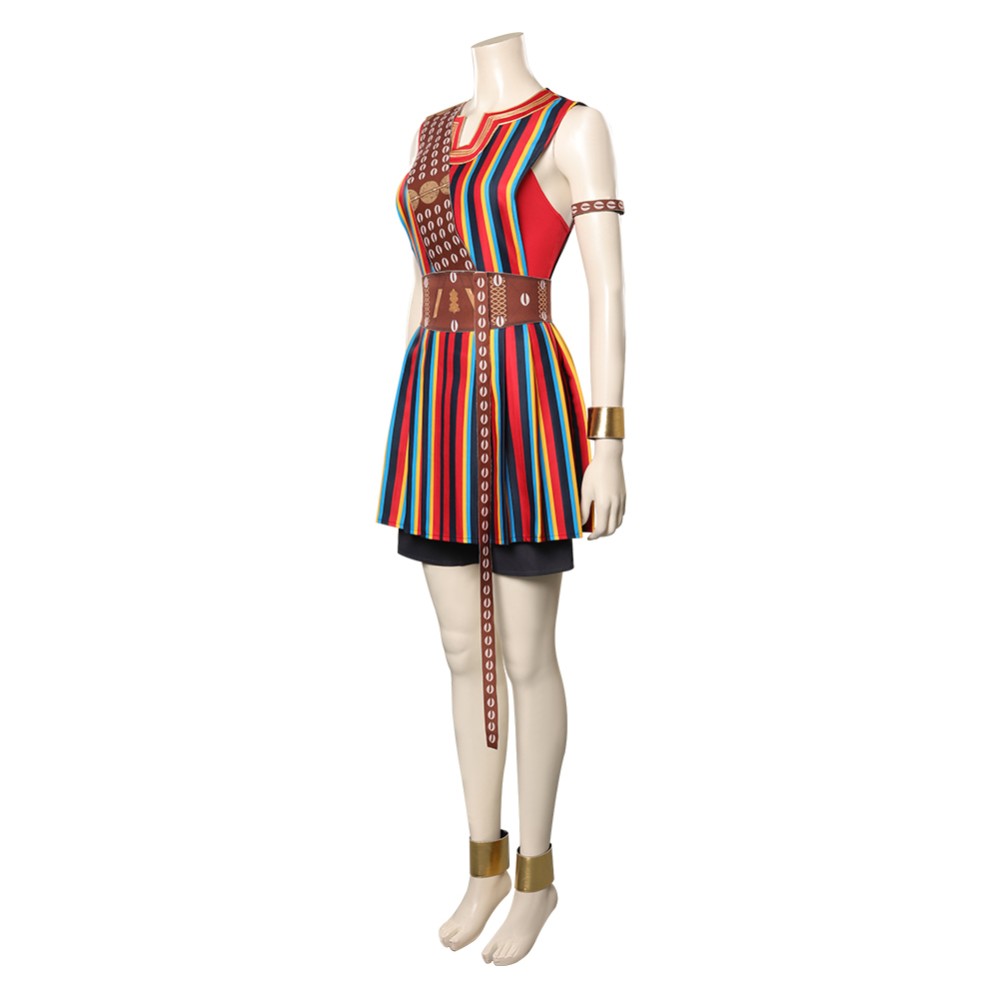 Le costume de cosplay de la robe de la femme roi Nanisca pour Halloween et le carnaval