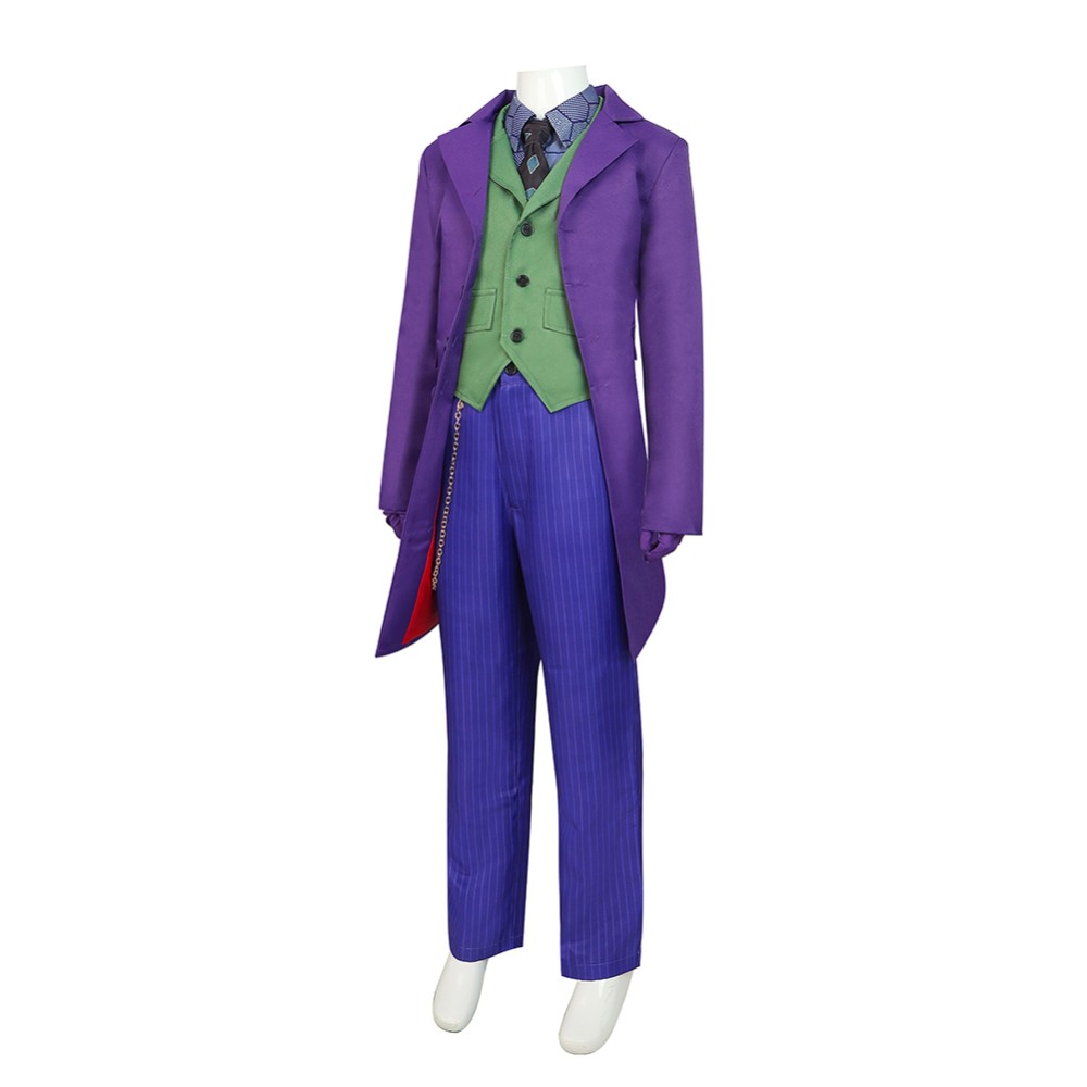 Le costume de cosplay du Joker de The Dark Knight pour garçons enfants, tenue de carnaval d'Halloween
