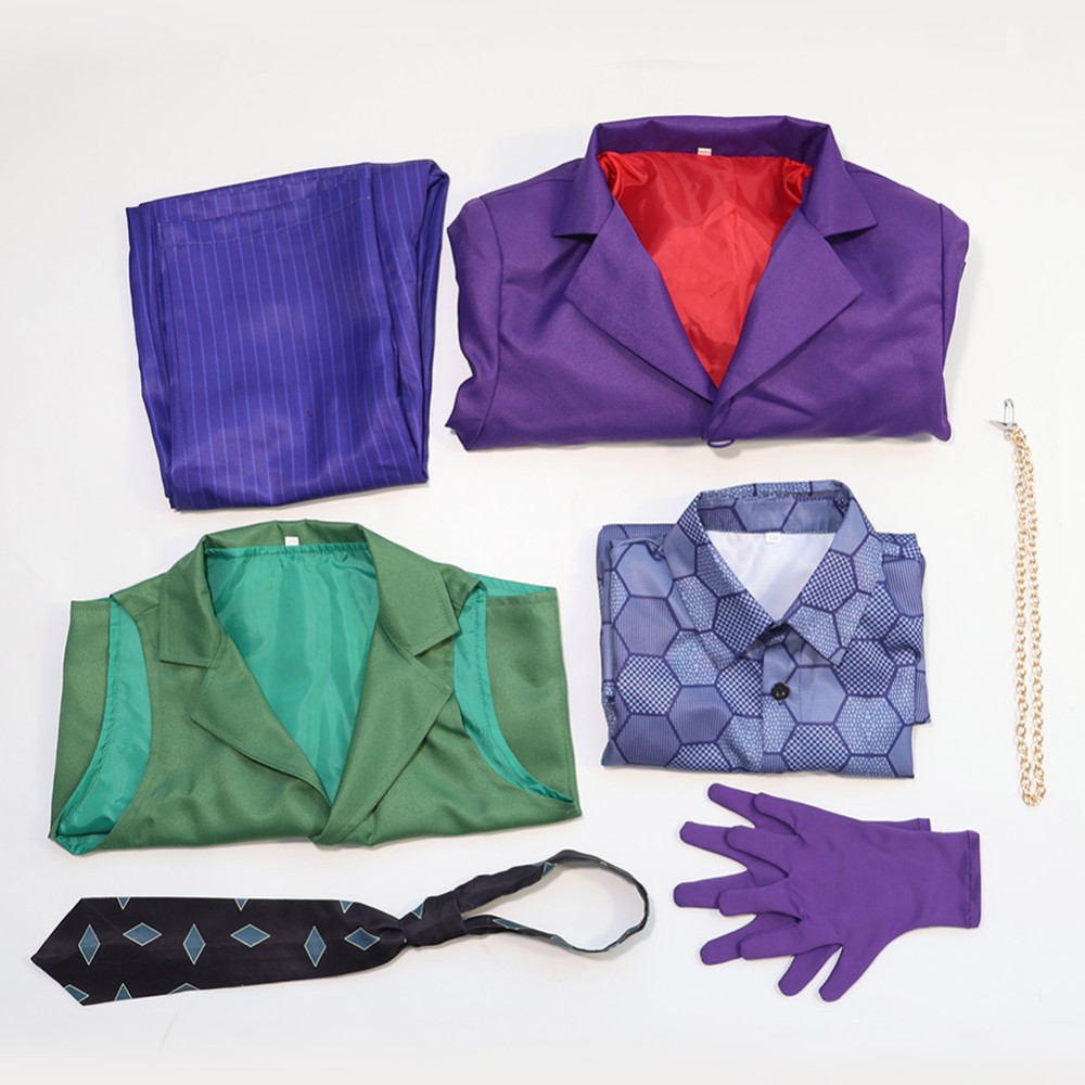 Le costume de cosplay du Joker de The Dark Knight pour garçons enfants, tenue de carnaval d'Halloween