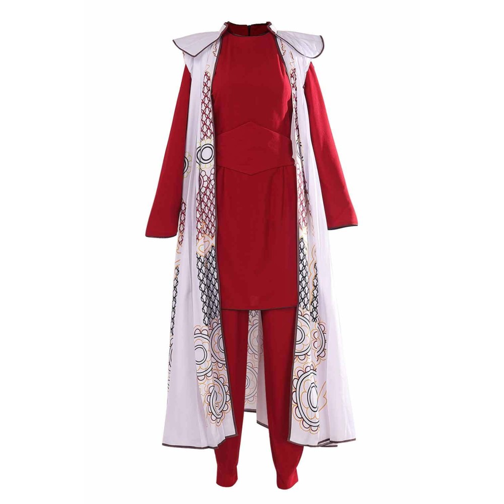 SW Princess Leia Organa Solo Red Top Pants Set With Cloak Suit Cosplay Costume Halloween Carnival Outfit