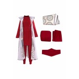 SW Princess Leia Organa Solo Red Top Pants Set With Cloak Suit Cosplay Costume Halloween Carnival Outfit