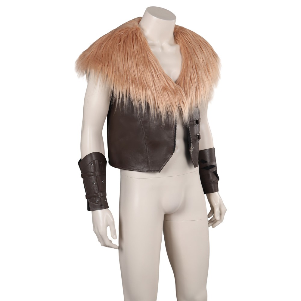 Kraven the Hunter Kraven Fur Vest Suit Cosplay Costume Halloween Carnival Outfit
