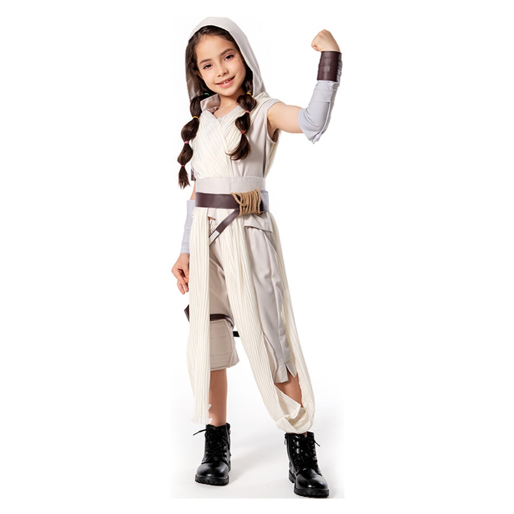 Costume de cosplay pour enfants Rey Kids, tenue de carnaval d'Halloween
