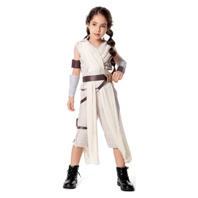 Costume de cosplay pour enfants Rey Kids, tenue de carnaval d'Halloween