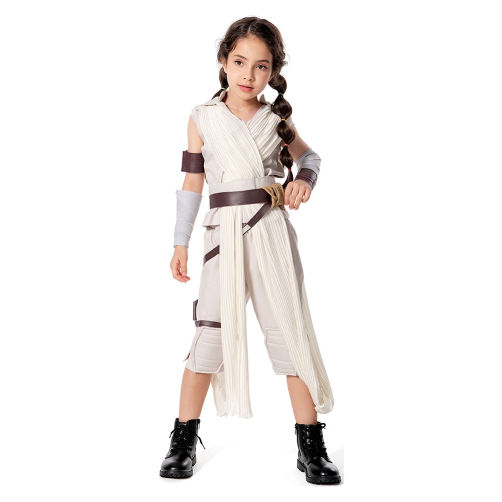 Costume de cosplay pour enfants Rey Kids, tenue de carnaval d'Halloween