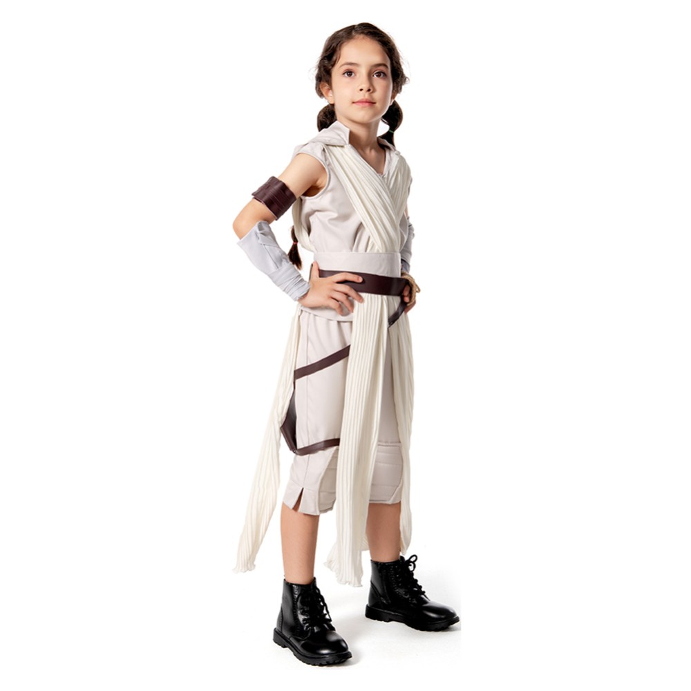 Costume de cosplay pour enfants Rey Kids, tenue de carnaval d'Halloween