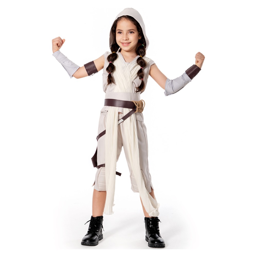 Costume de cosplay pour enfants Rey Kids, tenue de carnaval d'Halloween