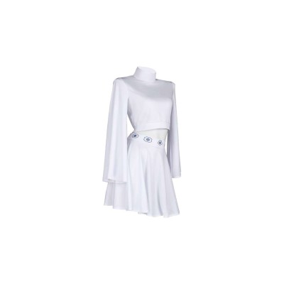 Ensemble de jupe et haut blanc de la princesse Leia, costume de cosplay, design original, tenue pour Halloween et carnaval.