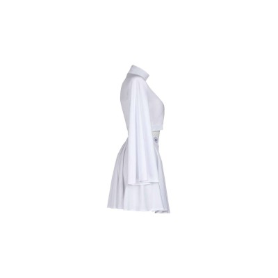 Ensemble de jupe et haut blanc de la princesse Leia, costume de cosplay, design original, tenue pour Halloween et carnaval.