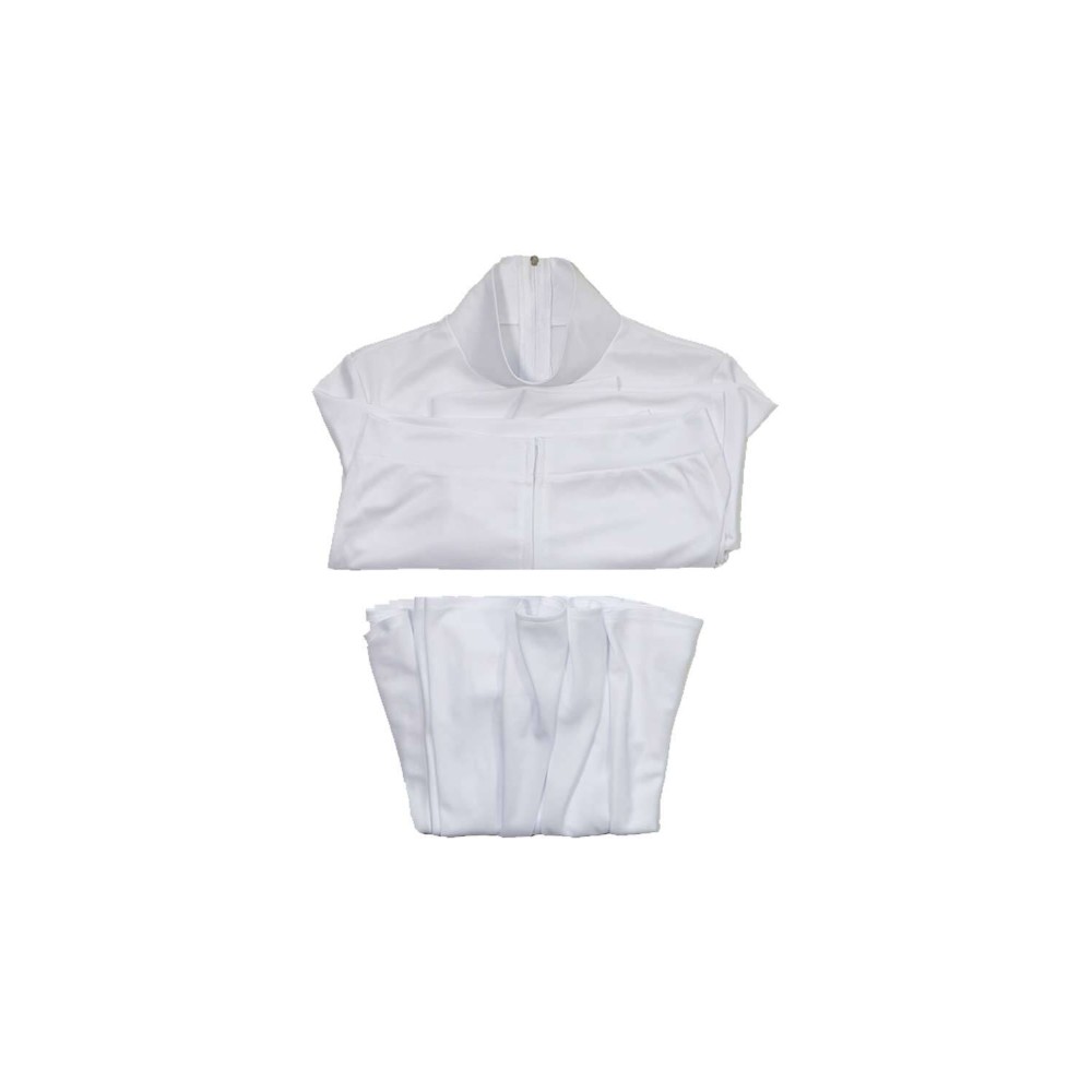 Ensemble de jupe et haut blanc de la princesse Leia, costume de cosplay, design original, tenue pour Halloween et carnaval.