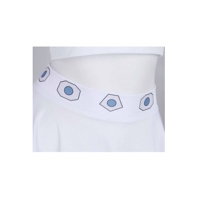 Ensemble de jupe et haut blanc de la princesse Leia, costume de cosplay, design original, tenue pour Halloween et carnaval.