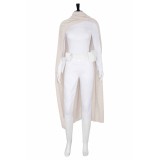 Costume de cosplay Padme Naberrie Amidala ensemble blanc avec manteau tenue de Halloween carnaval