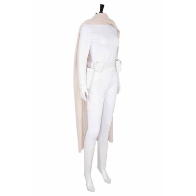 Costume de cosplay Padme Naberrie Amidala ensemble blanc avec manteau tenue de Halloween carnaval