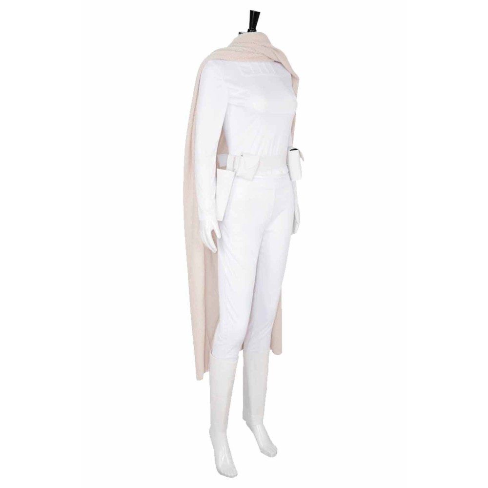 Costume de cosplay Padme Naberrie Amidala ensemble blanc avec manteau tenue de Halloween carnaval