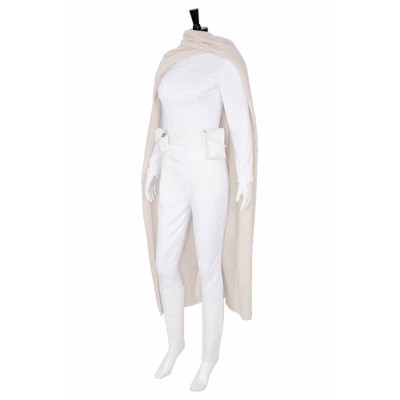 Costume de cosplay Padme Naberrie Amidala ensemble blanc avec manteau tenue de Halloween carnaval