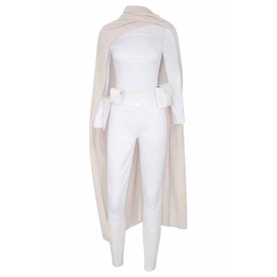 Costume de cosplay Padme Naberrie Amidala ensemble blanc avec manteau tenue de Halloween carnaval