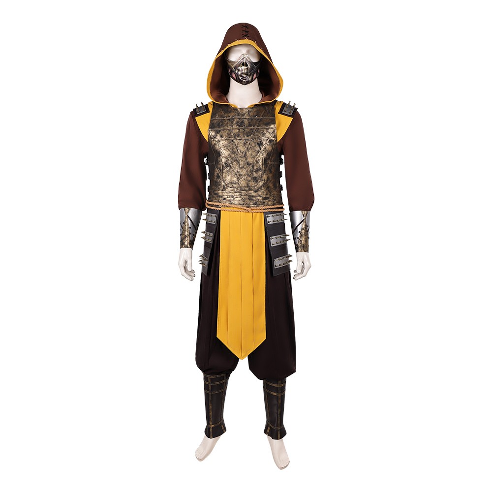Movie Mortal Kombat 2 Scorpion Yellow Cosplay Costume Halloween Carnival Outfit