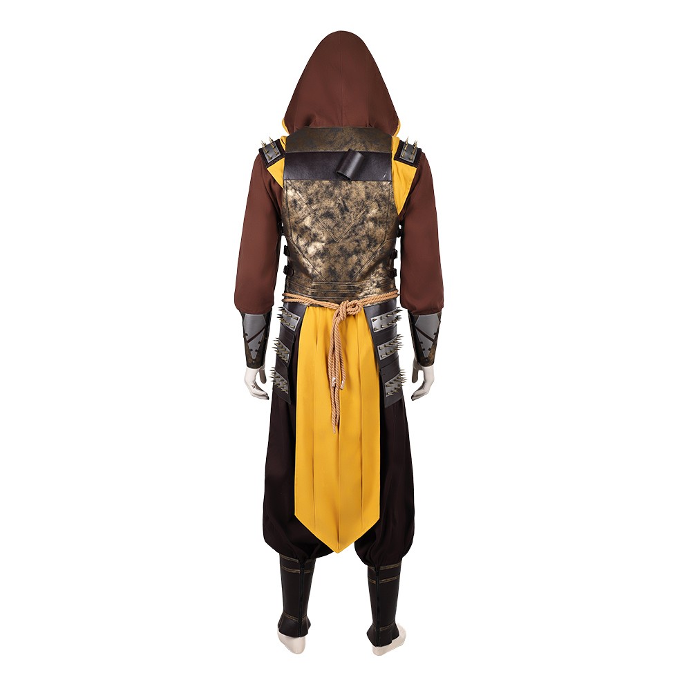Movie Mortal Kombat 2 Scorpion Yellow Cosplay Costume Halloween Carnival Outfit