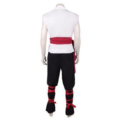 Movie Mortal Kombat 2 Liu Kang White Martial Arts Uniform Cosplay Costume Halloween Carnival Outfit