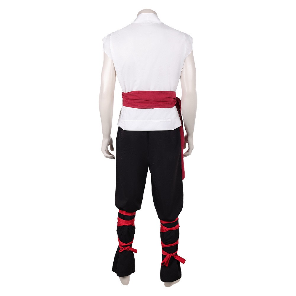 Movie Mortal Kombat 2 Liu Kang White Martial Arts Uniform Cosplay Costume Halloween Carnival Outfit